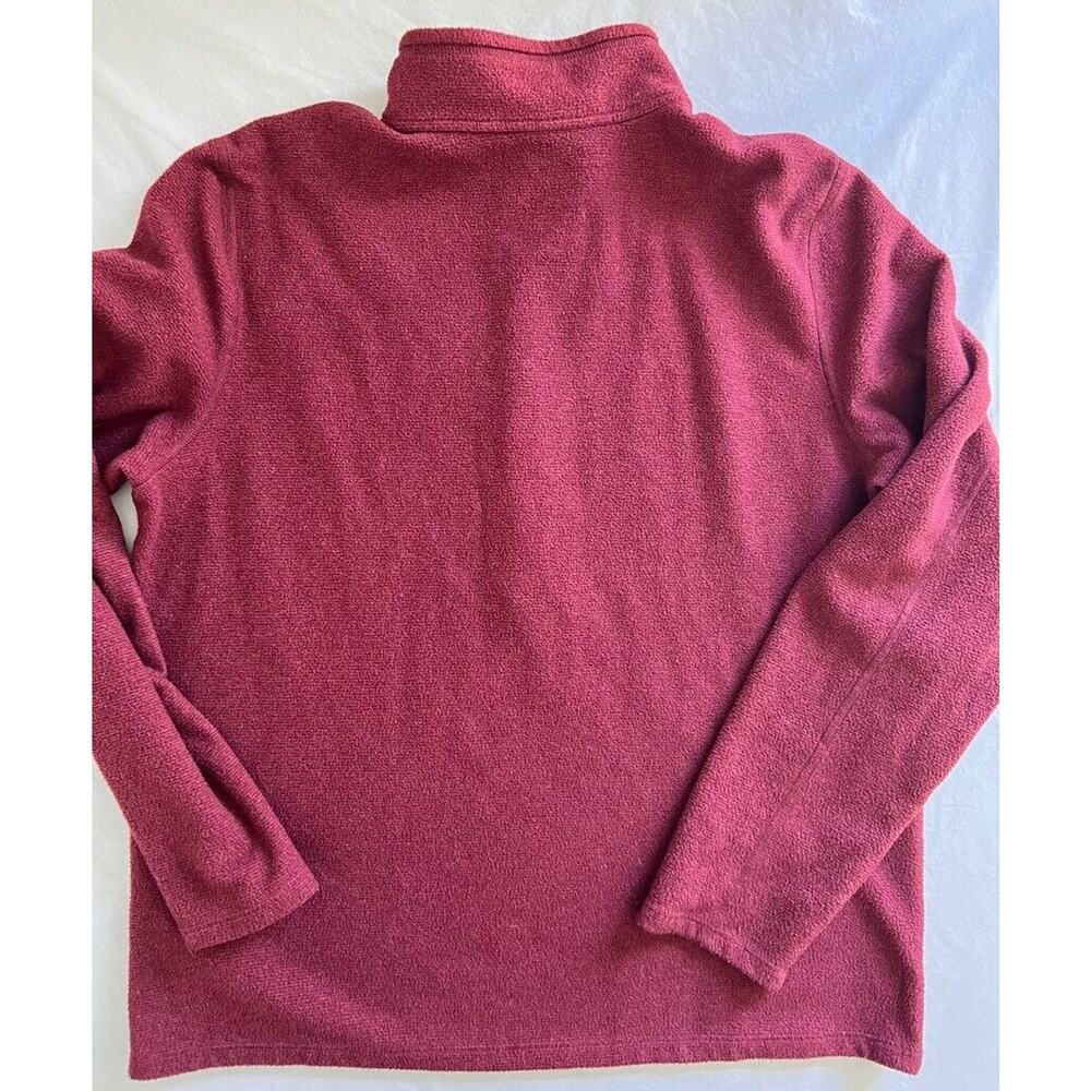 L.L. Bean Trail Fleece Jacket Men's LARGE Red Marled Half Zip Pullover Pocket - Picture 3 of 9